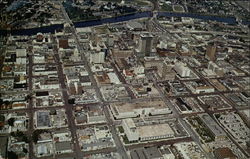 Airview of the Downtown Business District Postcard