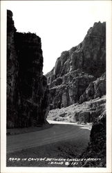 Road in Canyon between Challis & MacKay Postcard