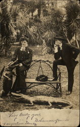 Couple with Alligators St Augustine, FL Postcard Postcard