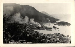 View of Town and Harbor Postcard