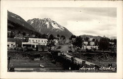 View of Town and Bridge Seward, AK Postcard Postcard