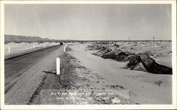 Old Plank Road and New Highway over Sand Dunes Postcard