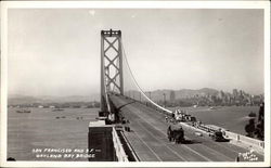 San Francisco and S.F - Oakland Bay Bridge California Postcard Postcard