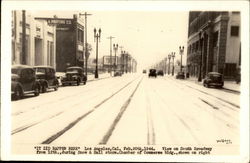 View on South Broadway from 12th, during Snow & Hail Storm Los Angeles, CA Postcard Postcard