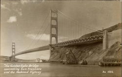 The Golden Gate Bridge, Connecting San Francisco and the Redwood Highway Postcard