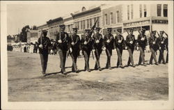 Soldiers in parade Postcard