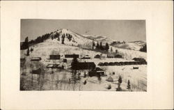 View of town on a snowy mountain Colorado Postcard Postcard