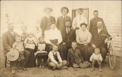 Family portait in front of home Family Portaits Postcard Postcard