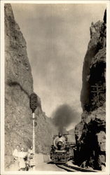 Steam Engine Through Mountains Postcard