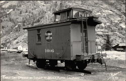 Early Day Caboose on Exhibit Postcard