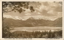 Twin Lakes and The Continental Divide Colorado Postcard Postcard