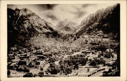 Panorama of Ouray, Mt. Abraham in the distance Colorado Postcard Postcard