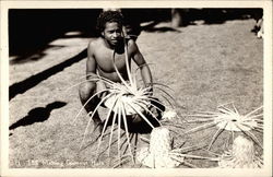 Making coconut hats Postcard