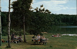 Picnic Spot on Lake Storman, International Peace Garden Postcard