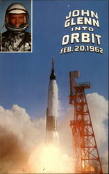 John Glenn Into Orbit, Feb. 20, 1962 Postcard