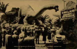 Sinclair Dinosaur Exhibit at the Century of Progress Exposition Postcard