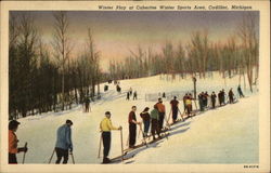 Winter Play at Caberfae Winter Sports Area Postcard