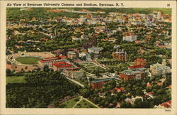 Air View of Syracuse Campus and and Stadium New York Postcard Postcard