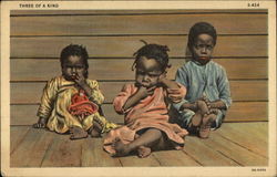 Three of a Kind Black Americana Postcard Postcard