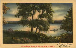 Greetings - View of RIver Postcard