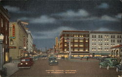 Night View of Capitol Avenue Postcard