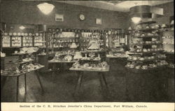 Section of the C. R. Strachan Jeweller's China Department Fort William, ON Canada Ontario Postcard Postcard