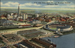 East Ninth Street Pier and Municipal Stadium Cleveland, OH Postcard Postcard