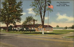 Post Headquarters, Fort Custer Postcard