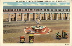 Fountain on Plaza of Auditorium and Convention Hall Postcard