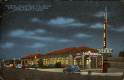 Colorado and Southern R.R. Station, Burling BUs Depot Postcard