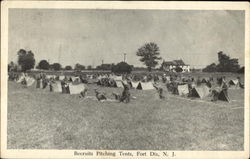 Recruits Pitching Tents Fort Dix, NJ Postcard Postcard