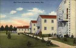 Rear View of Barracks, Camp McCoy Postcard