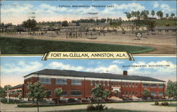 Fort McClellan, Anniston, ALA Typical Regimental Training Area, Quartermaster Building - 44 Alabama Postcard Postcard