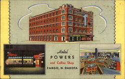 Hotel Powers and Coffee SHop Postcard