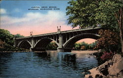 Capitol Drive Bridge, Spanning Milwaukee River Postcard