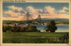 Sedgwick Bridge Deer Isle, ME Postcard Postcard