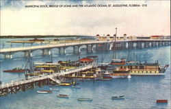 Municipal Dock, Bridge of Lions and the Atlantic Ocean Postcard