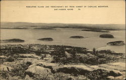 Porcupine Island and Frenchman's Bay from summit of Cadillac Mountain Postcard