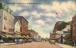 Main Street, Looking North East Greenwich, RI Postcard Postcard