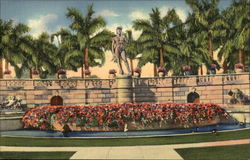 Court showing David Statue, Ringling Art Museum Postcard