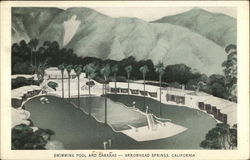 Swimming Pool and Cabanas Arrowhead Springs, CA Postcard Postcard