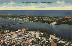 The Palm Beaches- A Bird's Eye View West Palm Beach, FL Postcard Postcard