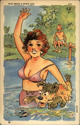 Talk about a Dog's life Swimsuits & Pinup Postcard Postcard