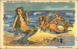 Come and Join our Mermaid Circle We're Very Exclusive Comic, Funny Postcard Postcard