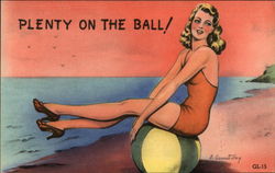 bathing beauty on a ball Swimsuits & Pinup Postcard Postcard