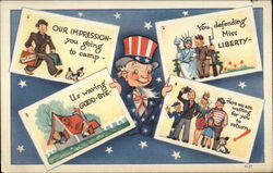 Joining Up With Uncle Sam Military Postcard Postcard