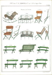 Banes et fauteuils de jardin Postcard