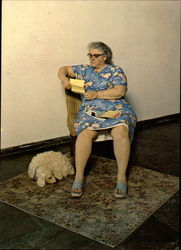 Woman with Dog, Reading 1978 Postcard