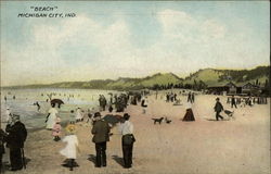 "Beach" Michigan City, IN Postcard Postcard