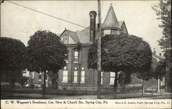 C.W. Wagoner's Residence, Cor. New & Church Sts Spring City, PA Postcard Postcard